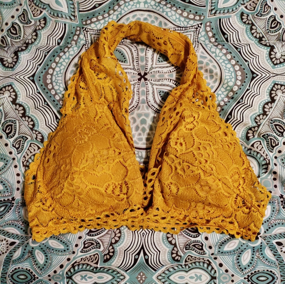 Rue21 Gold Floral Bralette Top